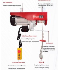 Mini Electric Hoist 110/220V Portable Small Wire Rope Electric Winch Crane