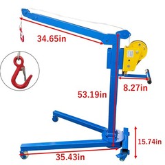 Small Portable Folding Elevator Manual Lifting Machine Hand Crane Hoist 1100LBS