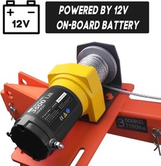 New 1100lb Folding Truck-Mounted Crane, with Electric Winch 3500 lb 12V, Painted