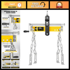 Engine Hoist Shop Crane 1500lbs Steel Leveler with Ball Bearings & Adjustable Ha