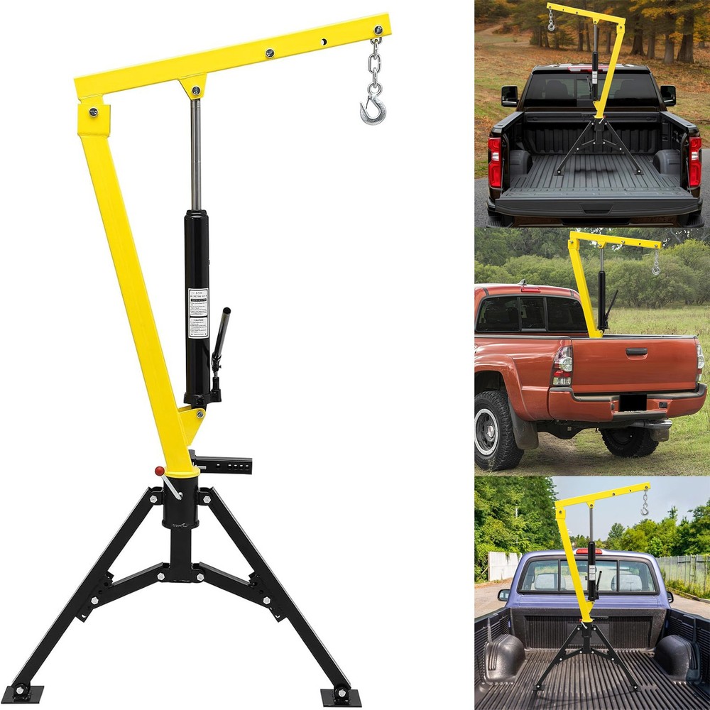 Truck Jib Crane 4500lb Capacity, Foldable Adjustable Arm&Height,Galvanized Steel