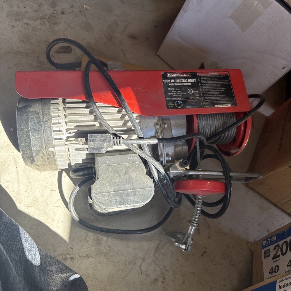 1300 lb. Electric Hoist with Remote Control- Single or Double Haul Master 60344