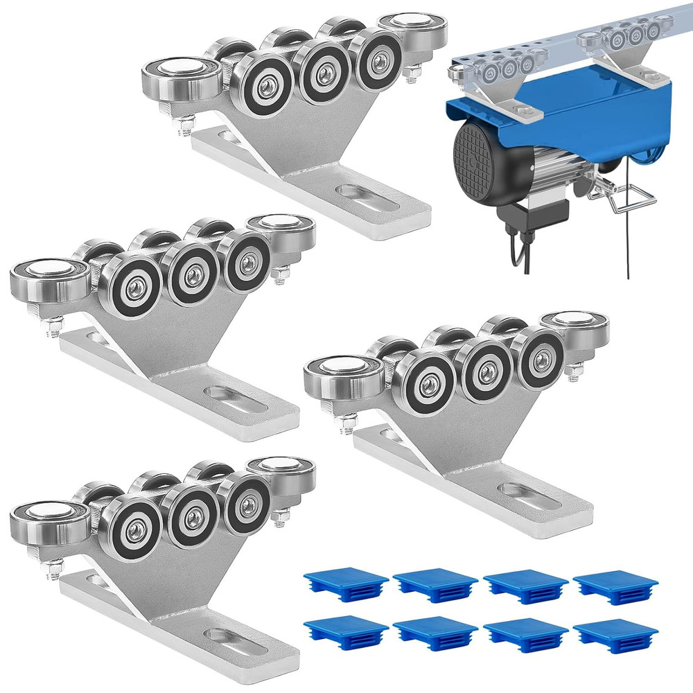 6+2 Wheel Unistrut Trolley – Silent Electric Hoist for 1-5/8″ Strut Channels