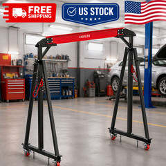 Gantry Crane Ton 2200 LBS, Adjustable Steel Lift Crane with Locking Wheels 1