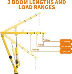 Universal Fit Hitch Crane – 1000 lb Load Capacity with Easy 360° Swivel Action
