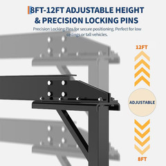 Garvee 1 Ton Adjustable Gantry Crane 2200 lbs Black Portable Shop Hoist