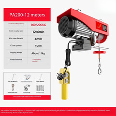 Mini Electric Hoist 220V Household Small Crane 1/0.5 Ton Winch Lifter 12M