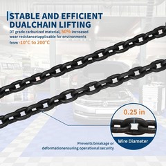 Electric Chain Hoist, 2200 lbs Load, 20 ft Lifting Height, 120V, Single Phase