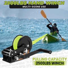 Heavy Duty Hand Winch for Boat Trailers, 2500lbs Crank Winch with 23FT Strap,…