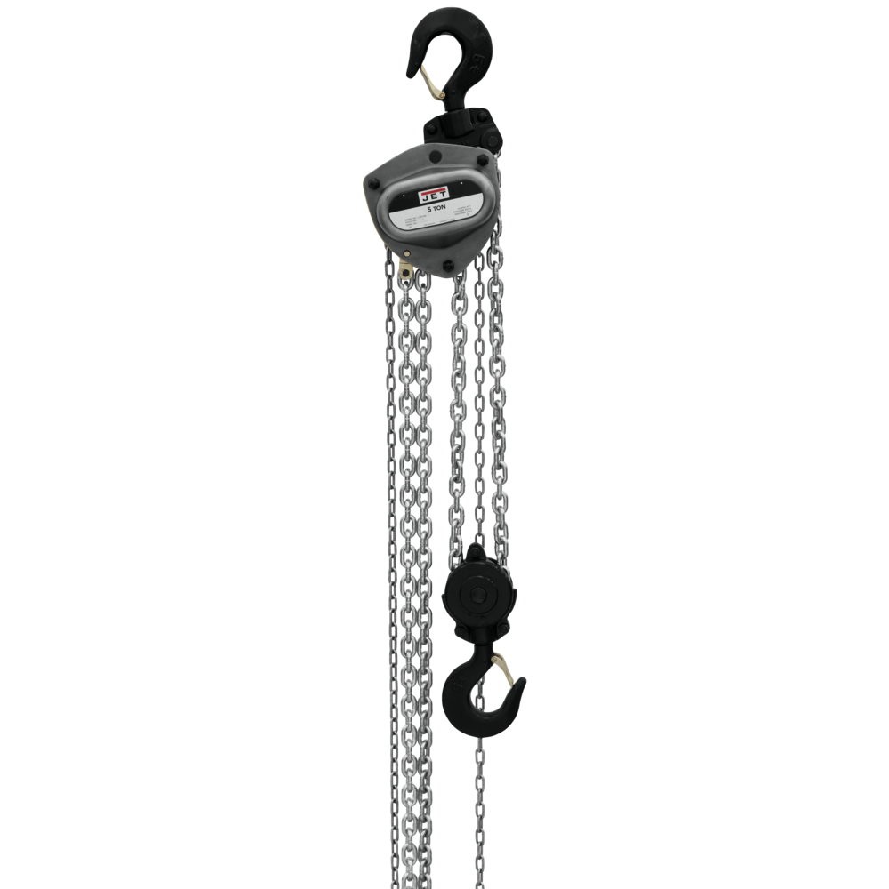 JET 208130 L-100 5 Ton Hand Chain Hoist 30ft Lift Overload Protection
