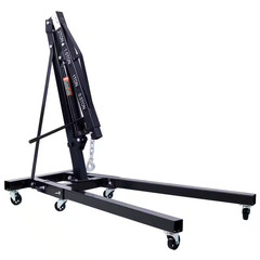 Black 2-Ton Folding Engine Hoist Cherry Picker Shop Crane Hoist Lift, Heavy-Duty
