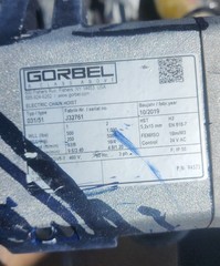 Gorbel 2000-1/2 Ton Electric Chain Hoist GS 460-3ph-60hz