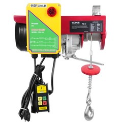 VEVOR Electric Hoist 2200lbs Crane Winch with Wireless Remote Control 1600W 110V