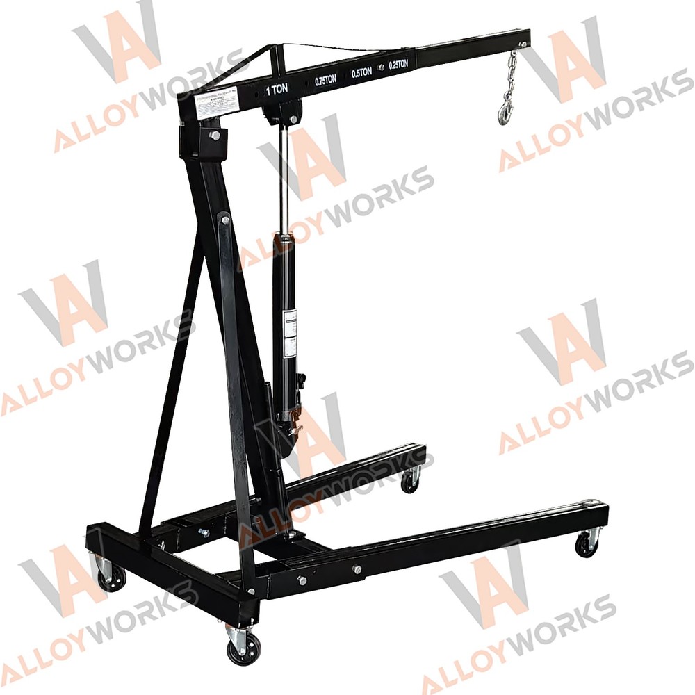 1 Ton Foldable Hydraulic Engine Hoist Crane Lift 4 Adjustable Position New.Black
