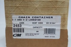 Cm Columbus Mckinnon 2453 Lodestar Chain Container 17-1/8×5-1/16in