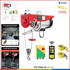 Wireless Electric Hoist 1320lbs 110V 1150W Steel Wire Winch with Remote Control