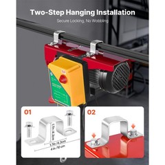 Uimoso Electric Hoist 880 lbs Lift with Wireless Remote, 850W Motor, 110V Power