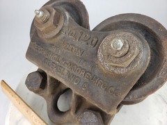Antique Chisholm Moore Mfg 1 1/2 Ton Crane Beam Trolley No 120 Cleveland Ohio