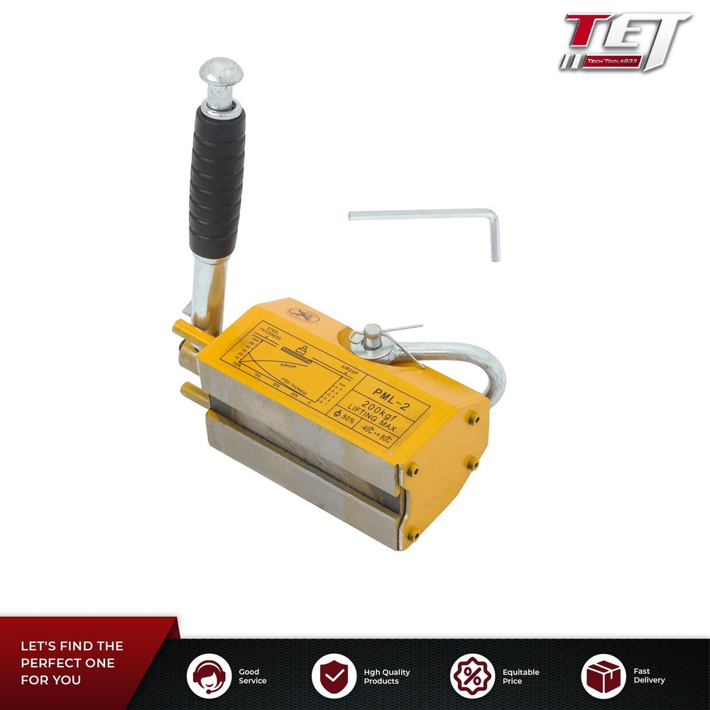 Yellow Magnetic Lifter 200kg/440lbs Metal Lifting Magnet Permanent Lift Magnets