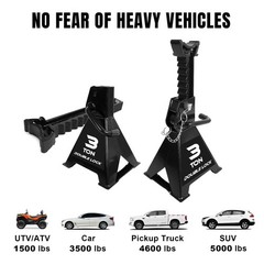 Torin AT43005AB Steel Heavy Duty Jack Stands: Double Locking Pins, 3 Ton (6,0…