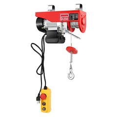Red PA200 Electric Hoist Winch Hoist Crane Lift Wired Remote Control 440lbs