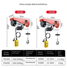 220V Electric Hoist Small Winch Lifting Crane for Household Liftin and Construct