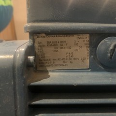 Demag Cranes Motor (ZBA 80 B 4 B020) and Gear (AGV30DD)