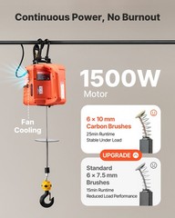 VEVOR 3 in 1 Electric Hoist Winch 1100 lbs Manual Wired Wireless Remote Control