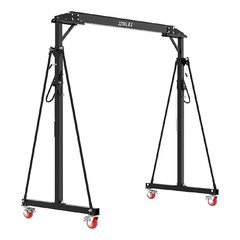 Garvee 1 Ton Adjustable Gantry Crane 2200 lbs Black Portable Shop Hoist