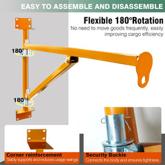 Wall Mount Jib Crane, Hoist Support Arm with 180°Swing, Electric Scaffolding Lif