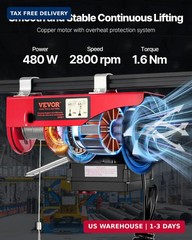 VEVOR Electric Hoist with Wireless Remote Control, 110v 440lbs Electric Hoist wi