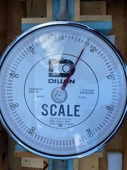 DILLON P 500 500 LB HANGING CRANE DIAL FACED SCALE WITH SHACKLE & HOOK BOXED