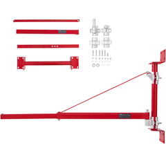 Electric Hoist Support Arm Swing Holder with Pole Steel Hoist Frame 180° Scaffol