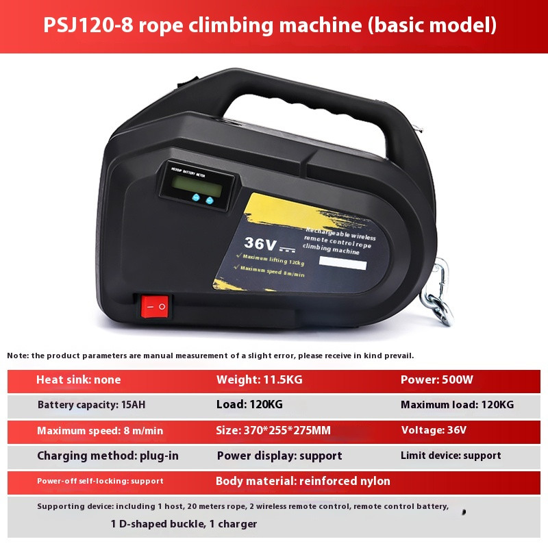 Portable Lifting Tool Electric Winch Hoist Building Rope Climbing Machine 36V