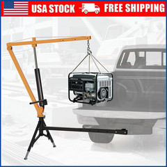 Hydraulic Pickup Truck Crane 1000lbs Adjustable 360° Hitch Mounted Lifting Goods