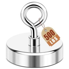 DIYMAG Super Strong Neodymium Fishing Magnets, 60mm(2.36 inches), Single Hole