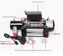 12V/24V Electric Winch Portable Off-Road Self-Rescue Hoist for Vehicles