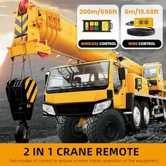 NEWTRY 2-in-1 Crane Remote 12V Wireless Wired Hoist Dump Trailer Controller