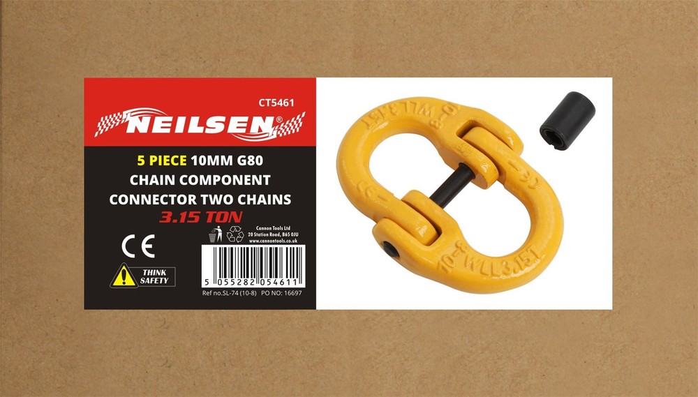 5pc 10mm Grade 80 Chain Connector for Tow & Lifting Chains