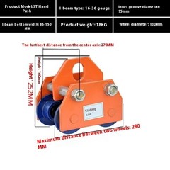 Manual Trolley 0.5/1/2/3/t Ton I-Beam Pulley Block Lifting Pulley Hand-Operated