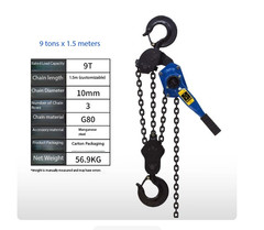 0.75T 1/2/Ton Manual Chain Hoist Hand-Cranked Towing Hoist Lifting Crane