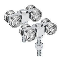 4 Wheel Silent Trolley Assembly Roller with Screw Nuts for 1-5/8″ Taller Channel