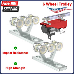 6 Wheel Hoist Trolley for Electric Hoist 1-5/8″ Strut Channel Silent Operation