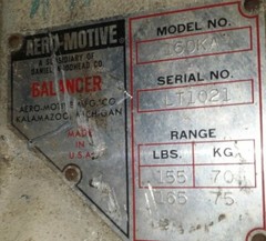 AERO-MOTIVE Load Balancer #160KA 155-165 lbs Capacity w/7′ Travel