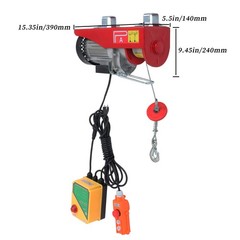 1320lbs Electric Hoist Crane Winch w/ 328ft Wireless & 14ft Wired Remote 1150W