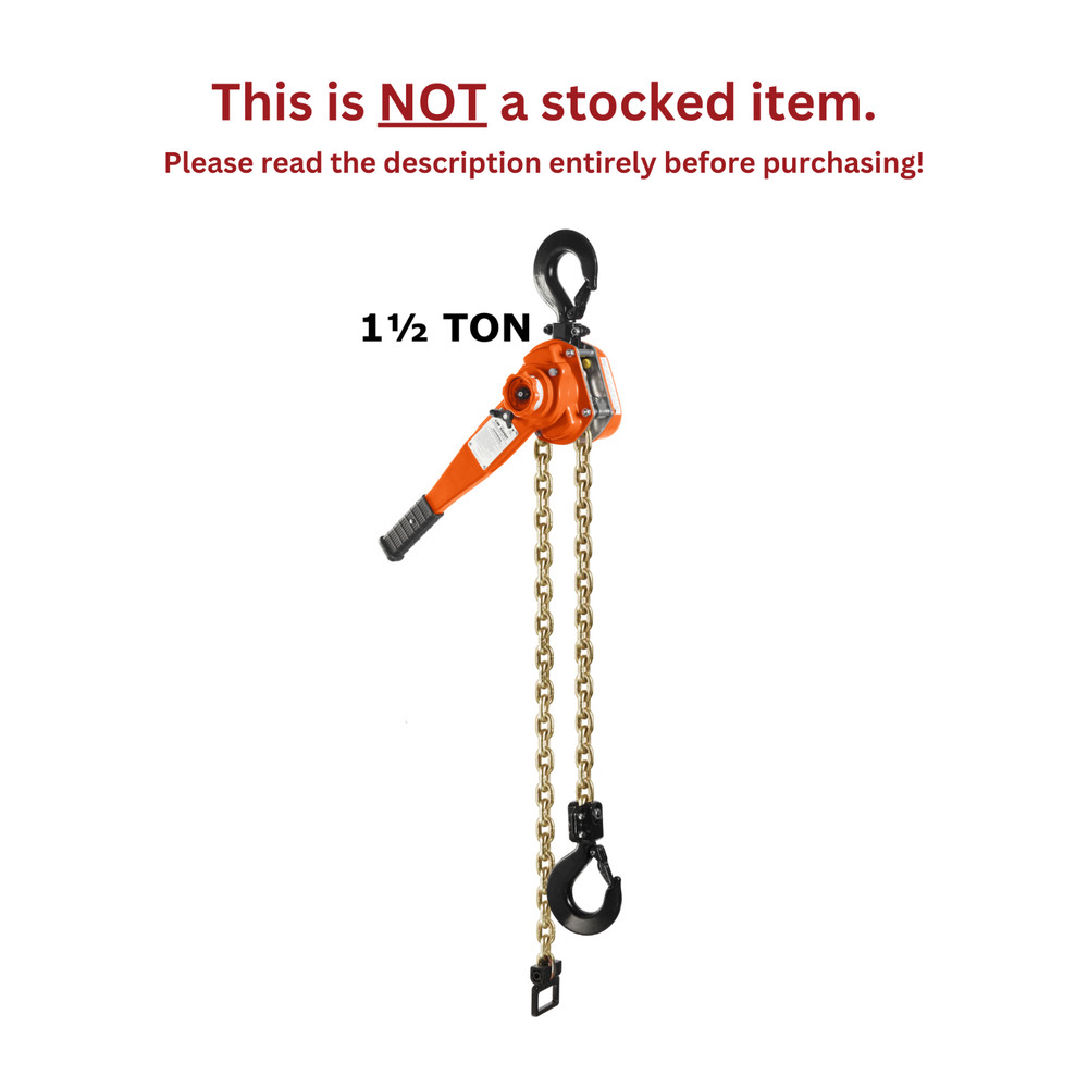CMCO – BANDIT RATCHET LEVER HOIST – 1 1/2 TON CAPACITY – 5 FT LIFT