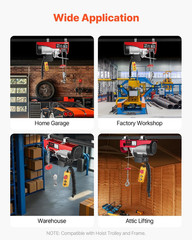 Electric Hoist 1760Lbs with 14Ft Wired Remote Control, Electric Hoist 110 Volt w