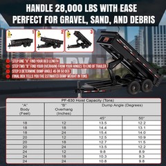 12 Ton (24000 lb) Dump Trailer Hydraulic Scissor Hoist – PH-630