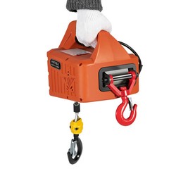 Orange 3-in-1 Control Electric Hoist Portable With Dust Cap Lifting Belt Hook