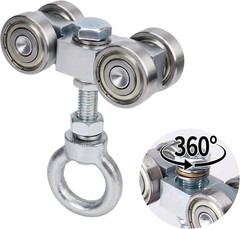 Heavy-Duty 4 Wheel Hoist Trolley with 360-Degree Rotatable Rollers – 900 lb Load